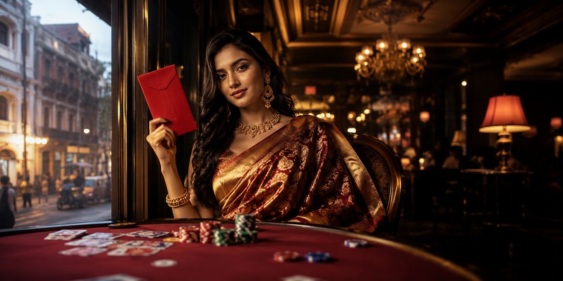 Bangladeshi model in Cumilla receiving a ywkk deposit bonus in a red envelope